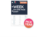 Pocket size Week on one page diary organiser refill | Classic collection