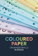 Personal size Week on two pages lined diary organiser refill | Coloured paper