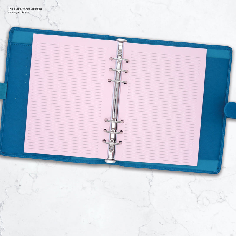 A5 size narrow ruled notepaper organiser refill | Coloured paper