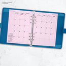 A5 size Month on two pages diary organiser refill | Coloured paper