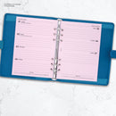 A5 size Week on two pages lined diary organiser refill | Coloured paper