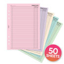 A5 size 50 sheets things to do pastel notepaper organiser refill | Assorted paper