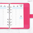 Personal size Week on two pages appointment diary column format | Monthly/Weekly | Classic collection
