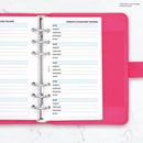 Personal size Website & password tracker organiser refill | Classic collection