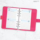 Personal size Two days on one page lined diary organiser refill | Monthly/Daily / Classic collection