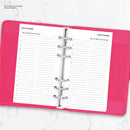 Personal size Undated daily planner with appointments organiser refill