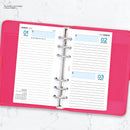 Personal size Day on one page lined diary organiser refill | Classic collection