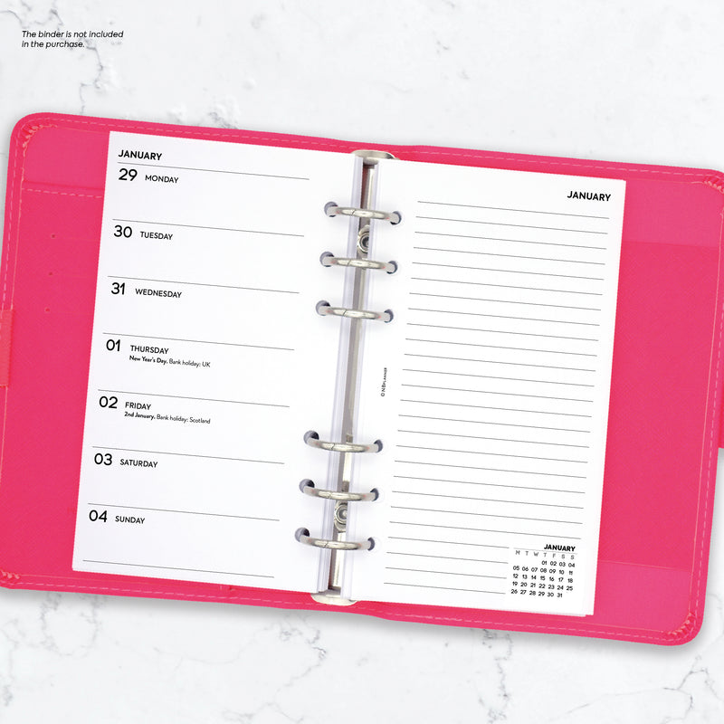 Personal size Week on one page diary & notes organiser refill | Essential collection