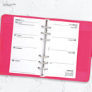 2028 Week on two pages diary organiser refill insert | Filofax PERSONAL size COMPATIBLE