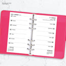 Academic 2026-2027 Week on one page diary organiser refill insert | Filofax PERSONAL size COMPATIBLE | 95 x 171mm