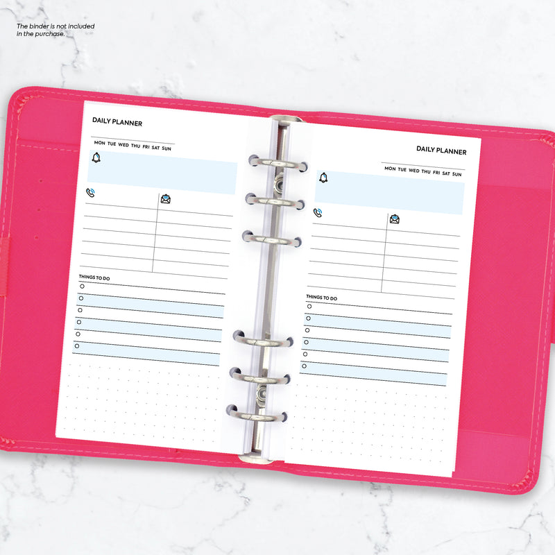 Personal size Undated daily planner organiser refill | Classic collection
