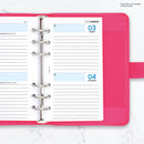 Personal size Two days on one page lined diary organiser refill | Monthly/Daily / Classic collection