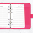 Personal size Undated daily planner with appointments organiser refill