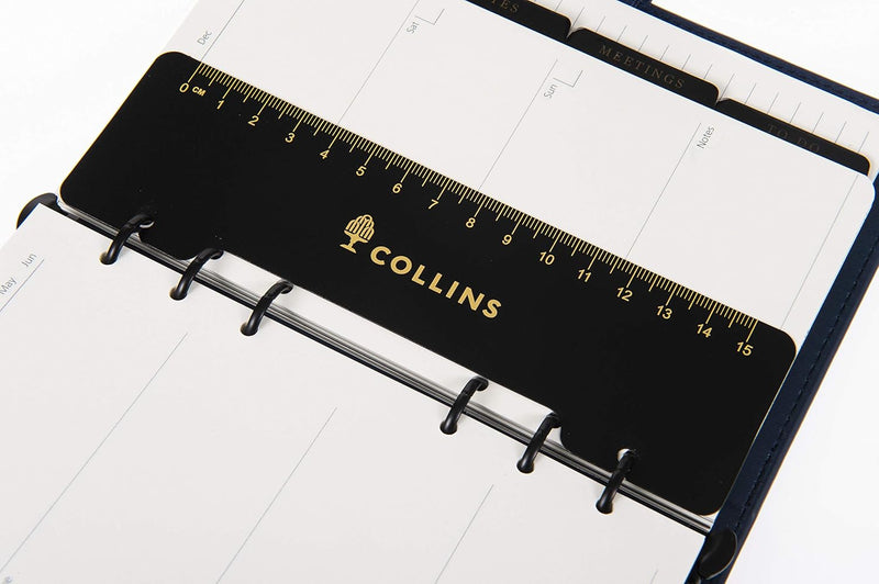 Collins Personal size Undated 6-ring organiser | Hard cover premium | Navy
