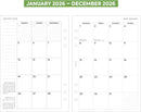 2026 A5 size month on two pages organiser diary refill insert Filofax A5 COMPATIBLE | English | UK holidays