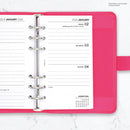 2026 Personal size week on two pages diary organiser refill lined white | UK holidays | Filofax Personal size compatible | 95 x 171 mm