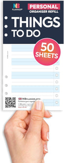 Personal size Things to do notepaper organiser refill |Classic collection