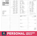2026 Personal size Week on two pages diary refill insert | Filofax Personal organiser compatible | UK holidays | 95 x 171 mm