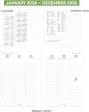 2026 A5 size appointments diary refill insert Filofax A5 COMPATIBLE | English | UK holidays