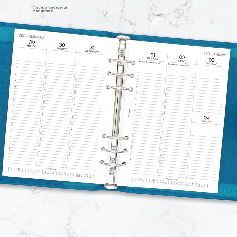 2026 A5 size appointments diary refill insert Filofax A5 COMPATIBLE | English | UK holidays