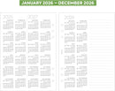 2026 A5 size month on two pages organiser diary refill insert Filofax A5 COMPATIBLE | English | UK holidays