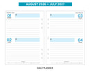 Academic 2026-2027 A5 size two days per page lined diary organiser refill insert | Filofax A5 COMPATIBLE | 148 x 210mm