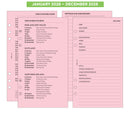 2028 Week on two pages pink diary organiser refill insert | Filofax PERSONAL size COMPATIBLE | 95 x 171mm