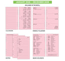 2028 Week on two pages pink diary organiser refill insert | Filofax PERSONAL size COMPATIBLE | 95 x 171mm