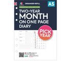A5 size 2-year Month On One Page diary organiser refill | Essential