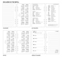 2027 Week on one page diary & lined notes organiser refill insert white | UK holidays | Filofax PERSONAL size COMPATIBLE | 95 x 171mm