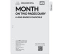 A5 size Month on two pages diary organiser refill | Coloured paper
