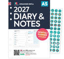 2027 A5 size Diary & Notes organiser refill insert | Filofax A5 COMPATIBLE | 148 x 210mm