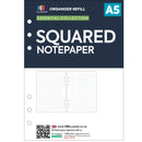 A5 size squared quadrille notepaper value pack Filofax A5 compatible