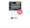 Pocket size Month on two pages diary organiser refill