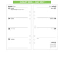 Academic 2026-2027 Week on two pages diary organiser refill insert | Filofax PERSONAL size COMPATIBLE | 95 x 171mm