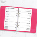 2027 Week on one page diary organiser refill insert | Compatible with Filofax PERSONAL size | 95 x 171mm