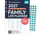 2027 A5 size Family life planner organiser refill insert | Filofax A5 COMPATIBLE | 148 x 210mm