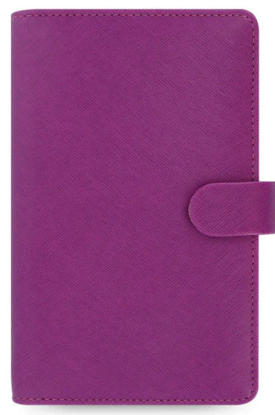 Filofax Saffiano Personal size Compact Organiser | Undated week to view | Raspberry