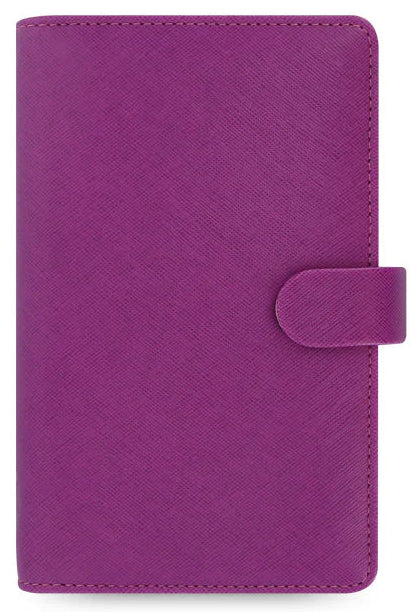 Filofax Saffiano Personal size Compact Organiser | Undated week to view | Raspberry