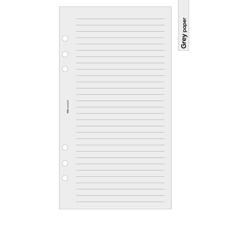 Personal size Narrow ruled notepaper organiser refill | Coloured paper