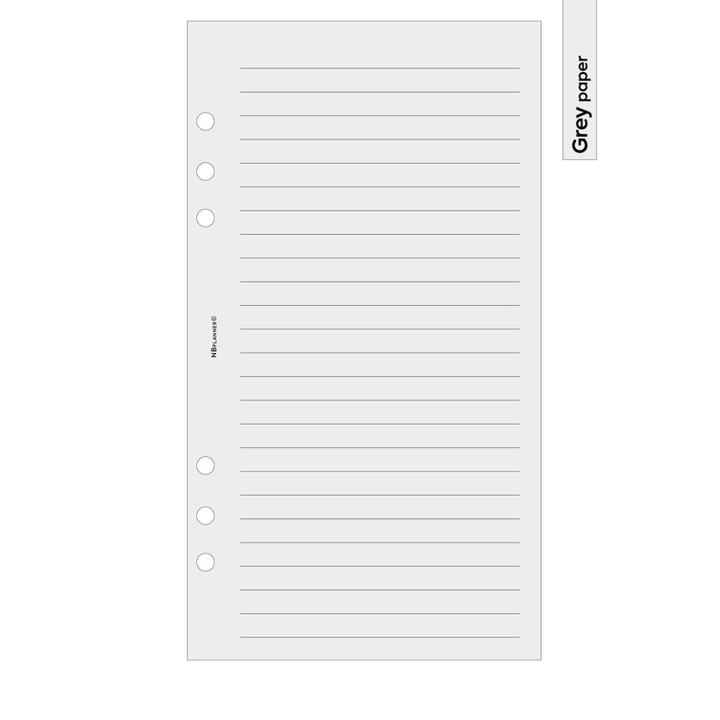 Personal size Wide ruled notepaper organiser refill | Coloured paper