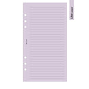 Personal size Narrow ruled notepaper organiser refill | Coloured paper