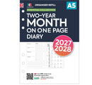 A5 size 2-year Month On One Page diary organiser refill | Essential