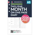 A5 size 2-year Month On One Page diary organiser refill | Essential