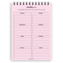 A5 weekly todos notepad | Spiral desk pad | Coloured and white paper