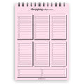 A5 multiple stores shopping list notepad | Spiral desk pad | Coloured and white paper