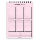 A5 multiple stores shopping list notepad | Spiral desk pad | Coloured and white paper