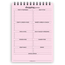 A5 groceries shopping list notepad | Spiral desk pad | Coloured and white paper