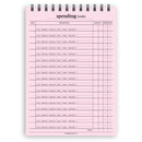 A5 spending tracker notepad | Spiral desk pad | Coloured and white paper