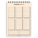 A5 multiple stores shopping list notepad | Spiral desk pad | Coloured and white paper